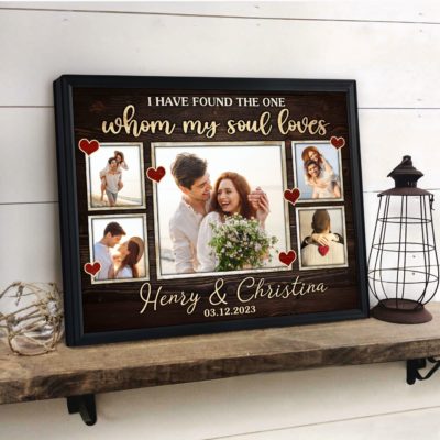 Personalized Couple Romance Gifts Photos Canvas For Wedding Day 01