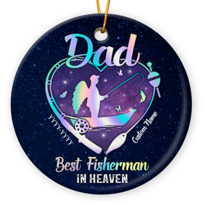 Personalized Remembrance Ornament For Father Fishing Dad Memorial Gift