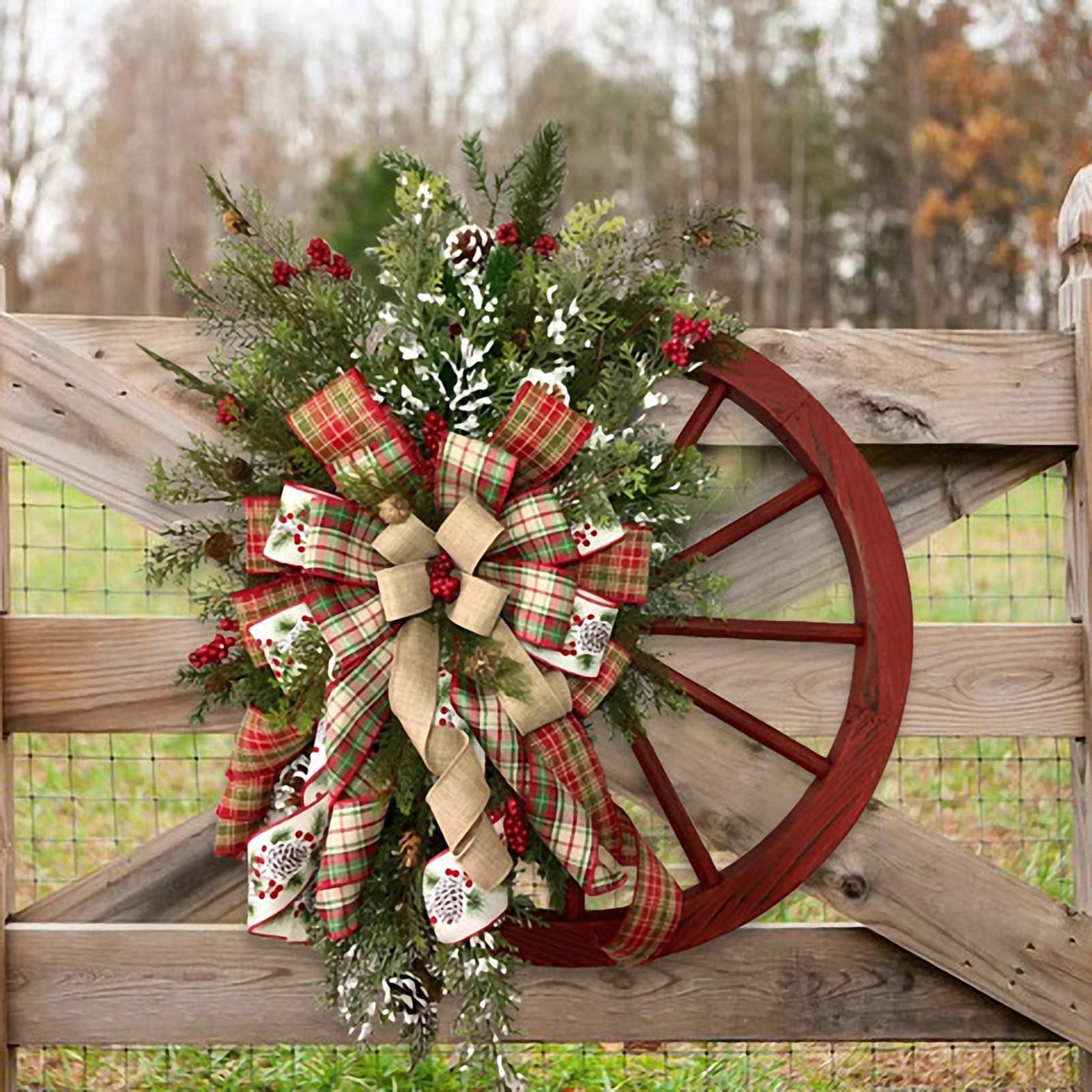 rustic country Christmas decorations - Rustic Wreaths: Nature's Welcome Embrace