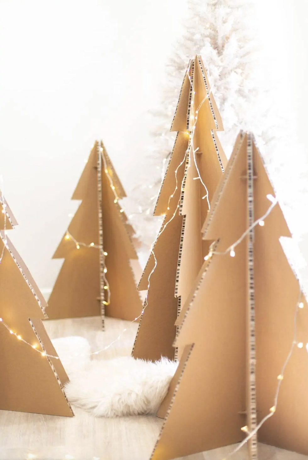 rustic Christmas decorations - Cardboard Christmas Trees: Whimsical Recycling