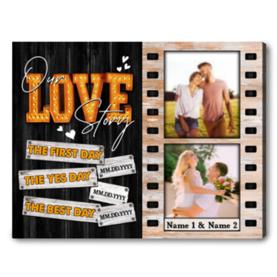 Personalized Wedding Gift Idea Loving Couple Photo Canvas Print