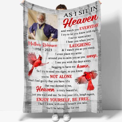 Custom Memorial Blanket With Photo Gift For Loss Of Loved One 01