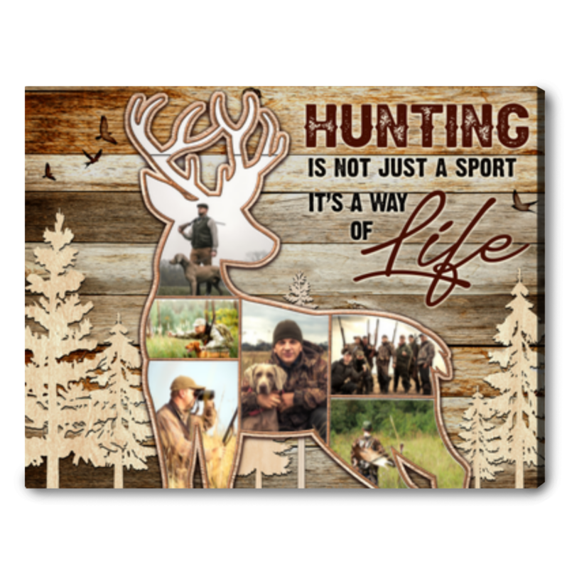 Custom Hunting Photo Collage Canvas Best Gift For Deer Hunter Oh Canvas