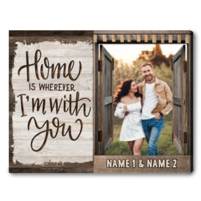 Customized Couple Photo Canvas Print Anniversary Gift Idea For Husband Wife