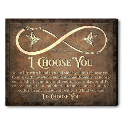 Personalized Couple Canvas Gift Romantic Wedding Anniversary Canvas Print