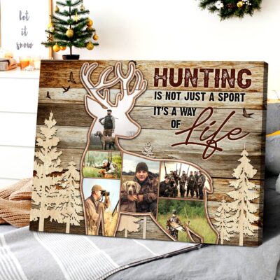 Custom Hunting Photo Collage Canvas Special Deer Hunter Gift 01