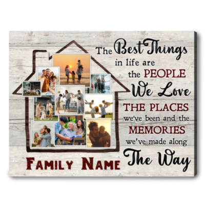 Custom Family Photo Collage Canvas New Home Gift Ideas