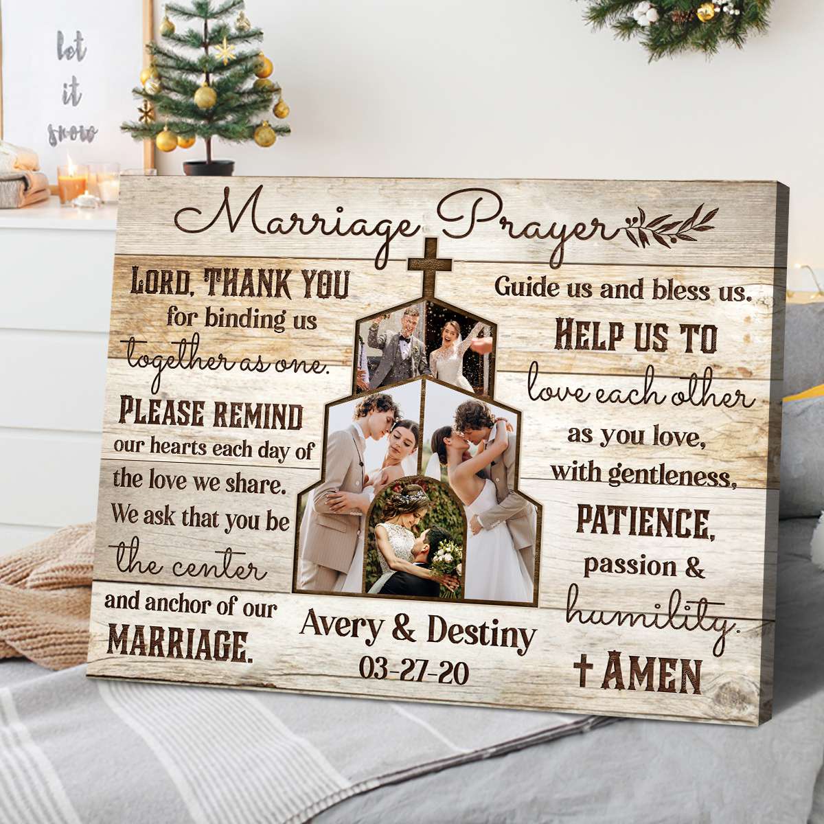 Our Marriage Prayer - Personalized Newly Married Photo Canvas