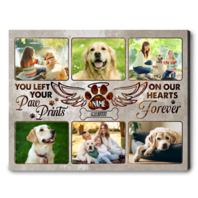 Pet Memorial Photo Collage Gift Personalized Remembrance Canvas Print
