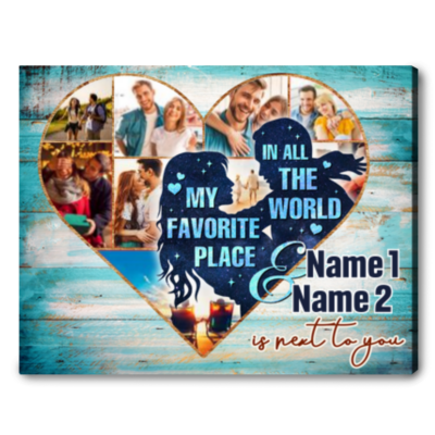 Gift Idea For Couple Personalized Anniversary Photo Collage Canvas Print