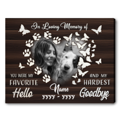 Gift For Dog Passing Away Personalized Pet Sympathy Canvas Print
