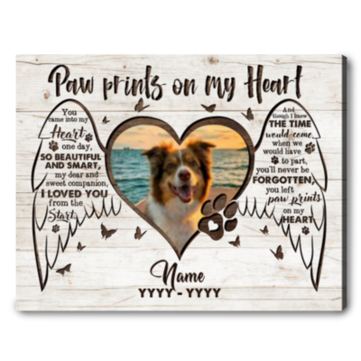 Pet Lover Remembrance Gift Personalized Memorial Canvas Wall Art