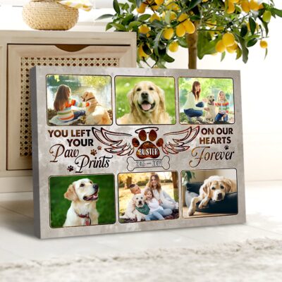 Pet Memorial Photo Collage Gift Personalized Remembrance Canvas Print