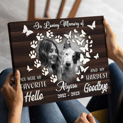 Gift For Dog Passing Away Personalized Pet Sympathy Canvas Print