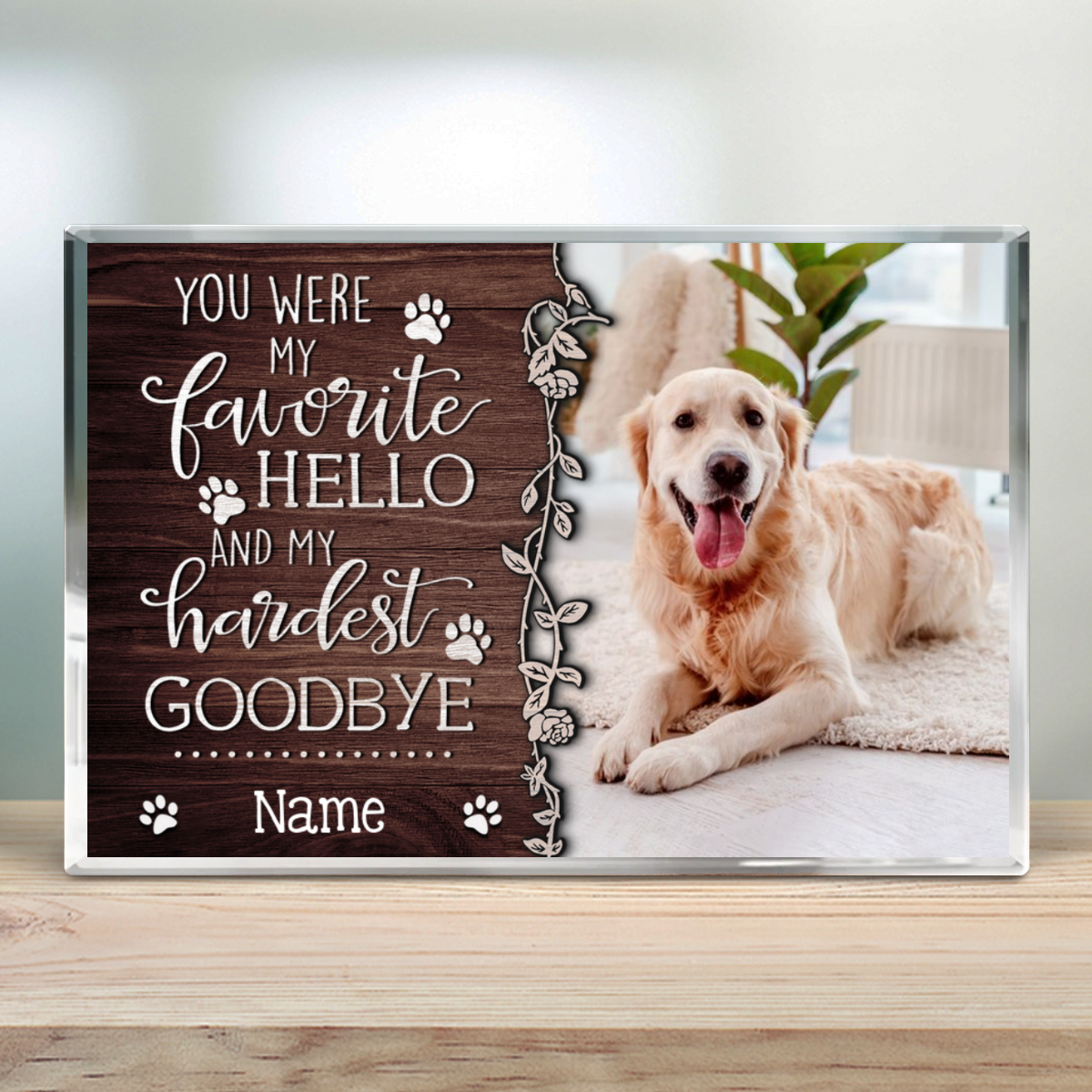 Pet Memorial Gift Idea Custom Rectangle Shaped Acrylic Plaque - Oh Canvas