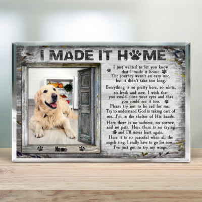 Pet Loss Gift Idea Custom Rectangle Shaped Acrylic Plaque