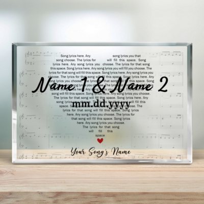 Personalized Anniversary Wedding Gift Song Lyrics Acrylic Plaque