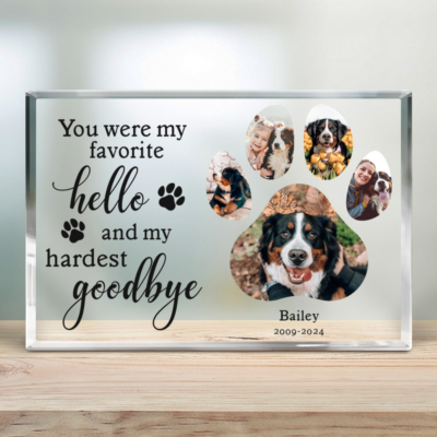 Sentimental Pet Loss Gift Custom Photo Acrylic Plaque