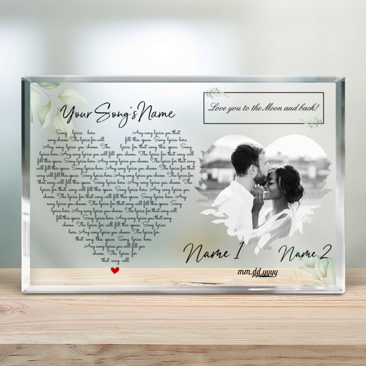 Wedding Keepsake, First Anniversary Gift Idea, Wedding vows in shape of heart, newest Lyrics on canvas, Framed lyrics canvas, Personalized lyrics,