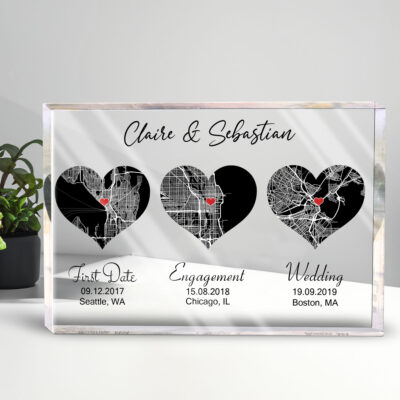 Personalized Wedding Gift For Couple City Map Acrylic Plaque