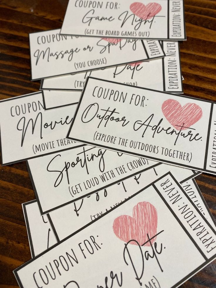 Surprise Anniversary Gifts For Husband - Handwritten Love Coupons
