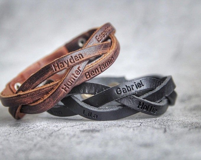 Best Anniversary Gifts For Him - Personalized Leather Bracelet