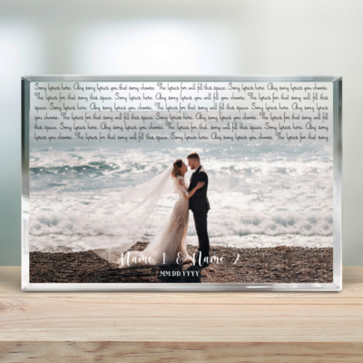 Personalized Couple Photo Gift Husband Wife Song Lyrics Acrylic Plaque