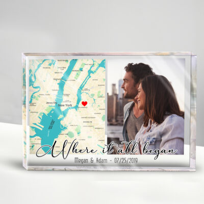 Custom Map Gift Idea Wedding Anniversary Acrylic Plaque