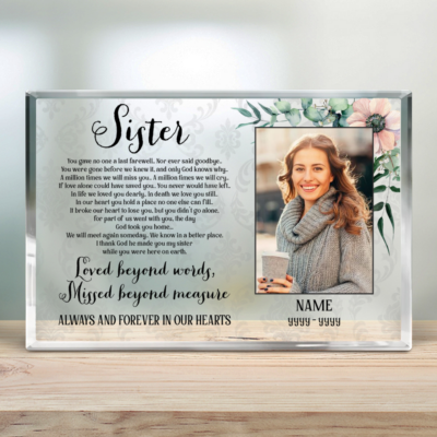 Personalized Sister Memorial Gift Sister In Heaven Acrylic Plaque