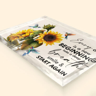 Inspirational Gift for Women Sunflower Acrylic Plaque