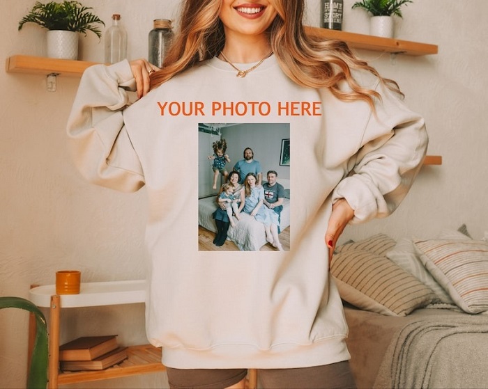 Customized Photo Sweatshirt: silly gifts for girlfriend