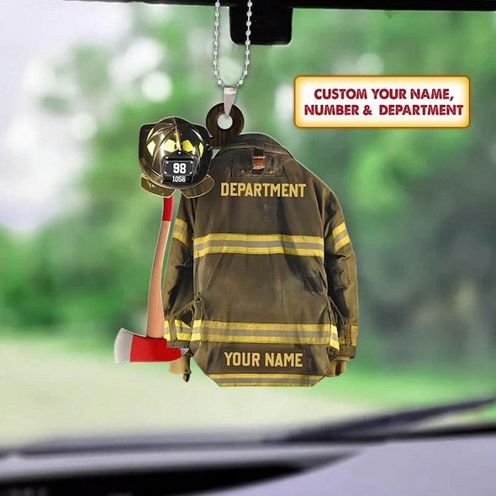 Firefighter Car Ornament