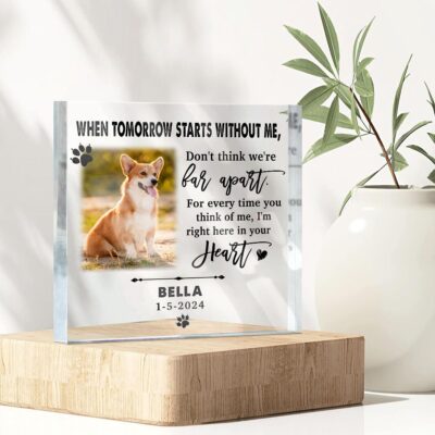 Personalized Pet Memorial Photo Gift Dog Lover Acrylic Plaque