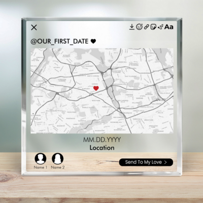 Anniversary Gift For Girlfriend Boyfriend Personalized Acrylic Map Our First Date