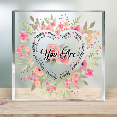 Religious Gift for Women Inspirational Gift Floral Acrylic Plaque