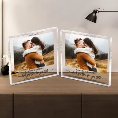 Personalized Couple Photo Acrylic Plaque Loved You Then