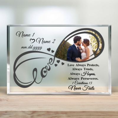 Wedding Gift For Her And Him Personalized Newlywed Couple Acrylic Plaque