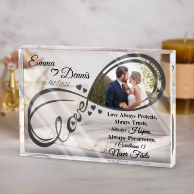 Wedding Gift For Her And Him Personalized Newlywed Couple Acrylic Plaque