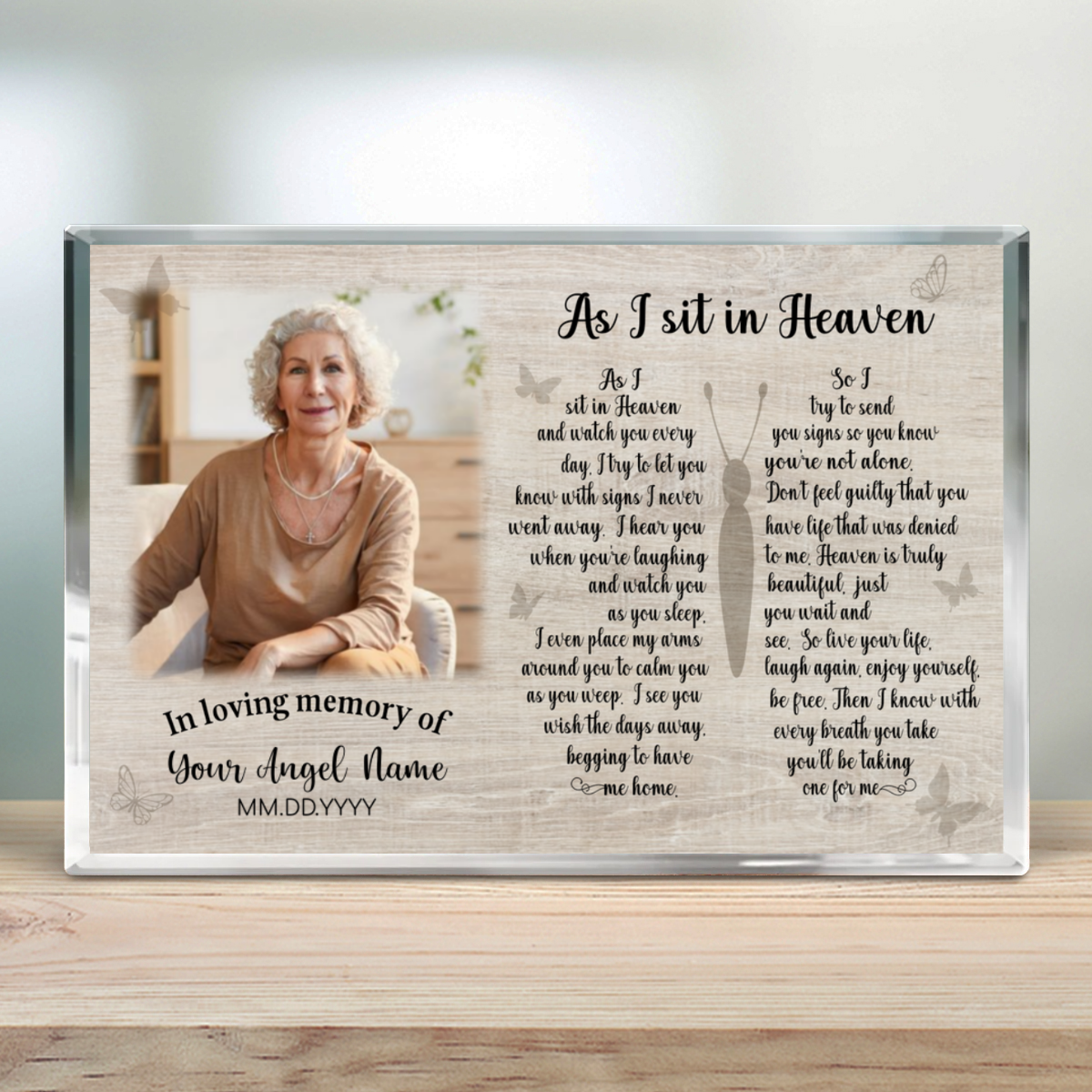 Personalized Memorial Acrylic Plaque Keepsake Photo Gift - Oh Canvas