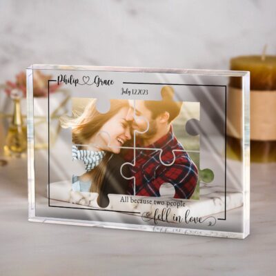 Personalized Gift For Valentine Beautiful Couple Photo Acrylic Plaque