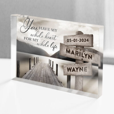 Personalized Couple Name Acrylic Plaque Wedding Anniversary Gifts