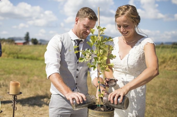 A Couple planted a tree to commemorate 6 years of marriage