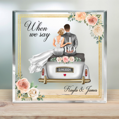 Personalized Gifts for Bridal Shower Newlywed Acrylic Plaque