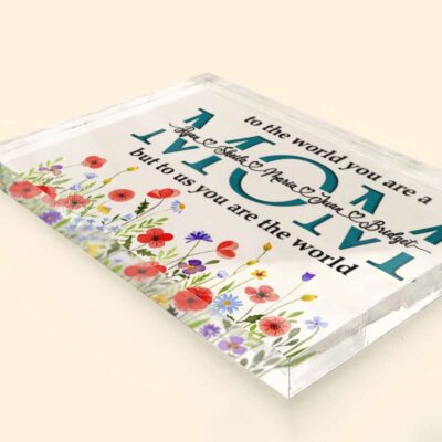 Sentimental Gift for Mom Custom Acrylic Plaque with Names