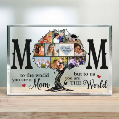 I Love Mom Gift Best Mom Gift Custom Photo Collage Acrylic Plaque