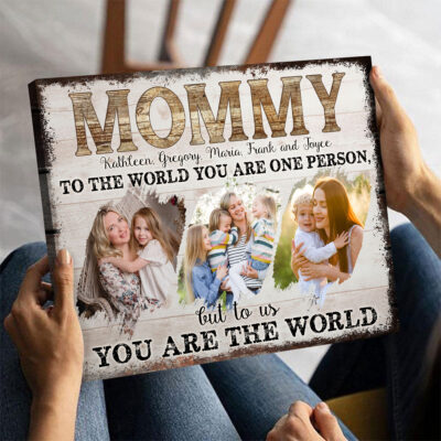 Mothers Day Gift Customized Mom Photo Canvas Print