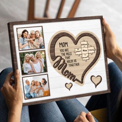 Mothers Day Gift Personalized Mom Photo And Family Name Canvas Print