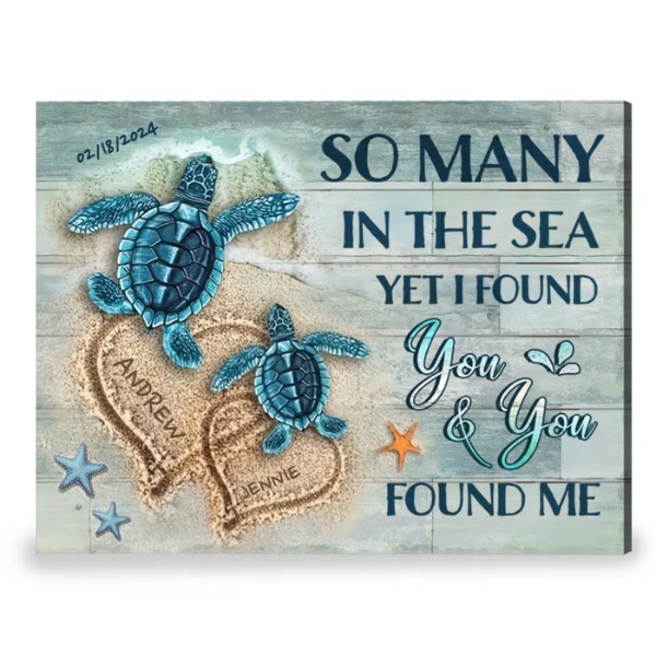 Beach And Turtles Canvas Wall Art