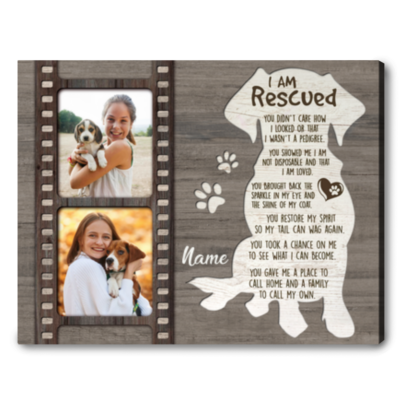 Custom Rescue Dog Photo Gift Mother's Day Canvas Print