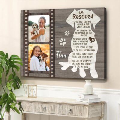 Custom Rescue Dog Photo Gift Mother's Day Canvas Print